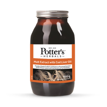 Potter's Herbals Malt Extract with Cod Liver Oil - Butterscotch - 650g x2
